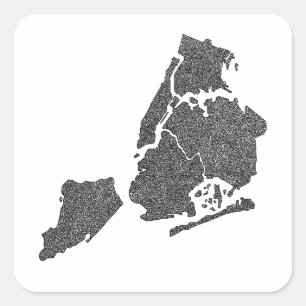 Stadtplan von New York Quadratischer Aufkleber