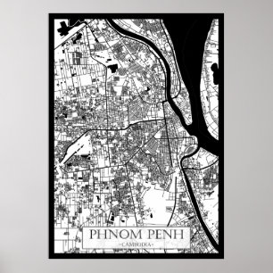 Stadtplan von Phnom Penh Kambodscha Poster