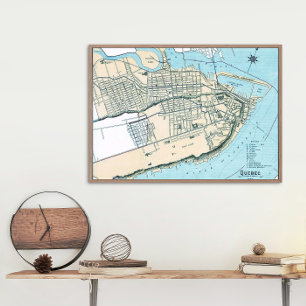 Stadtplan von Québec 1906 Glänzendes Poster