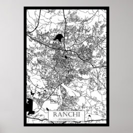 Stadtplan von Ranchi Jharkhand Poster