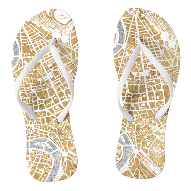 Stadtplan von Rom Flip Flops (Fußbett)