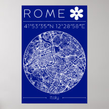 Stadtplan von Rom Poster – Kreisförmiges Design