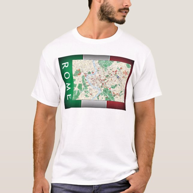 Stadtplan von Rom T-Shirt (Vorderseite)