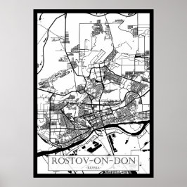 Stadtplan von Rostow am Don Russland Poster