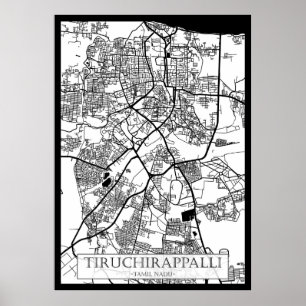 Stadtplan von Tiruchirappalli Tamil Nadu Poster