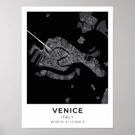 Stadtplan von Venedig Poster