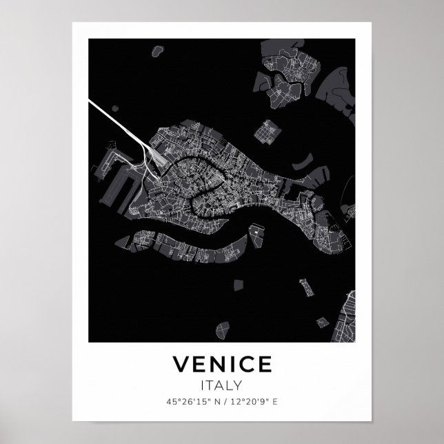 Stadtplan von Venedig Poster (Vorne)