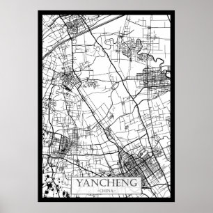 Stadtplan von Yancheng China Poster