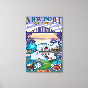 Stadtsichten - Newport, Oregon Leinwanddruck