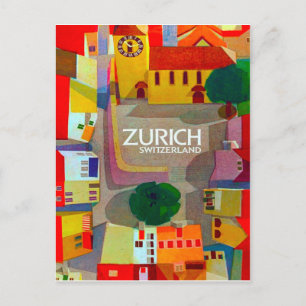 Stadtstraßen von Zürich, Schweiz. Areale Sicht Postkarte