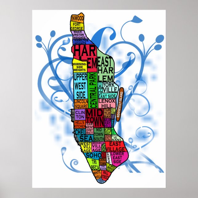 Stadtteile Manhattan Print Poster (Vorne)