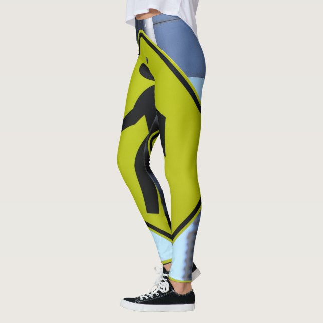 Stadtüberquerungsschild Foto Leggings Einzigartige (Links)