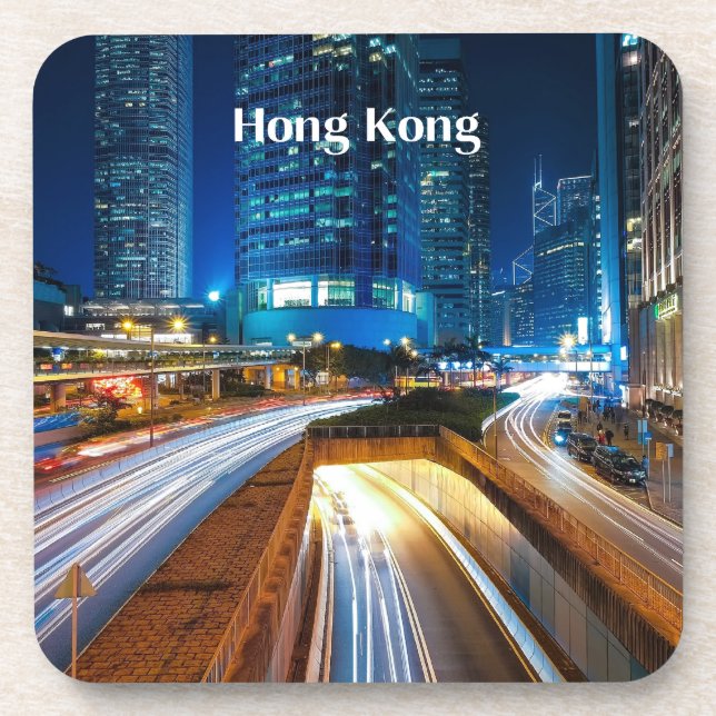 Stadtverkehr in Hongkong Getränkeuntersetzer (Vorderseite)