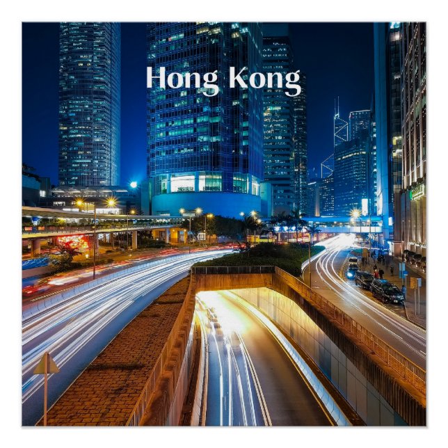 Stadtverkehr in Hongkong Poster (Vorderseite)