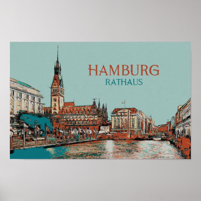 Stadtverwaltung Hamburg Poster (Vorne)