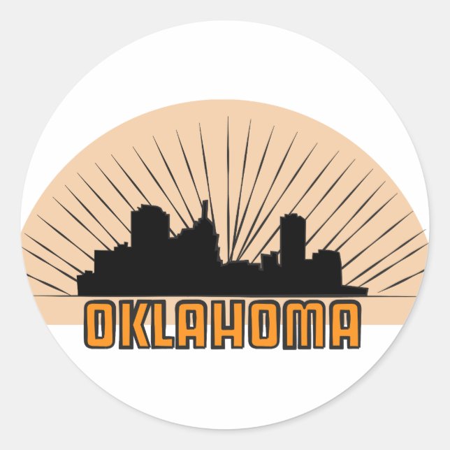 Stadtzeichen Oklahoma Runder Aufkleber (Vorderseite)
