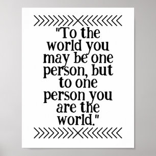 Staël "Für die Welt kannst du eine Person sein, Poster