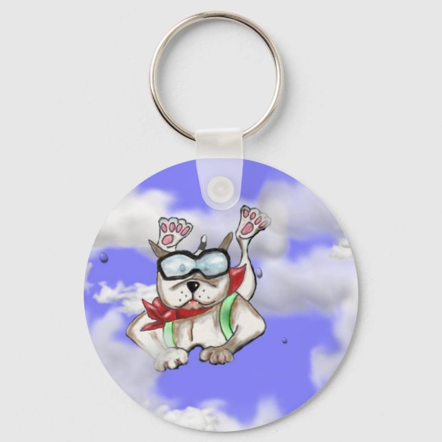 Staffie Smiles - Sky diver - Schlüsselkette Schlüsselanhänger (Vorderseite)