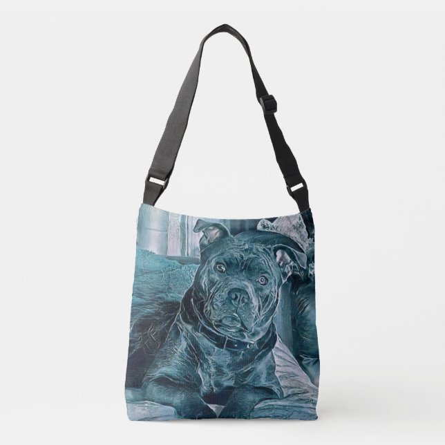 Staffie Tote Bag Tragetaschen Mit Langen Trägern (Vorderseite)