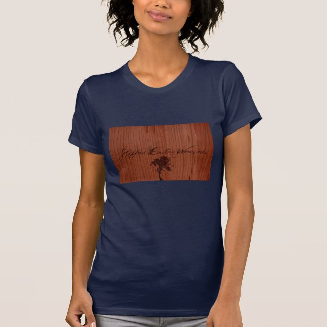 Stafford kundenspezifisches Holzarbeit-Logo T-Shirt (Vorderseite)