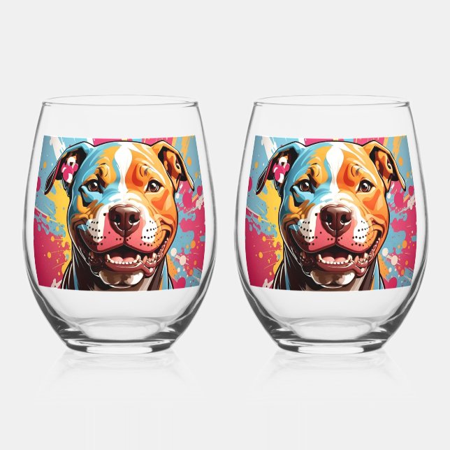 Staffordshire Birthday Fun     Weinglas Ohne Stiel (Vorderseite)