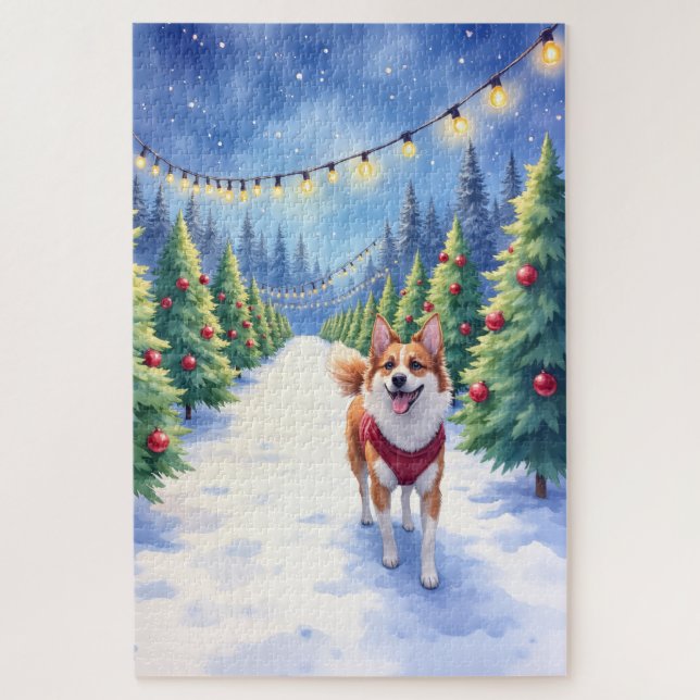 Staffordshire Bull Terrier at Christmas Tree Farm  (Vertikal)