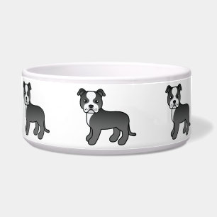 Staffordshire Bull Terrier Black and White Cartoon Napf