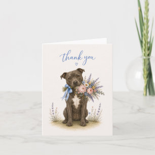 Staffordshire Bull Terrier Blumenstrauß Dankeschön Dankeskarte