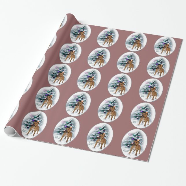 Staffordshire Bull Terrier Christmas Geschenkpapier (Ungerollt)