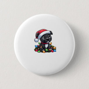 Staffordshire Bull Terrier Christmas Lights Dog Fu Button