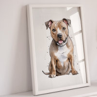Staffordshire Bull Terrier | Dog Art Print