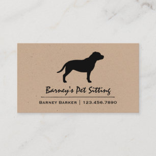 Staffordshire Bull Terrier Dog Silhouette Visitenkarte