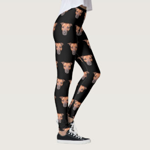 Staffordshire Bull Terrier Face Pattern, Leggings
