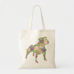 Staffordshire Bull Terrier Floral Tragetasche