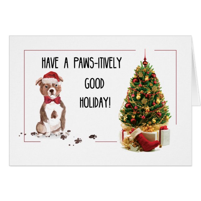 Staffordshire Bull Terrier Funny Christmas Dog (Vorderseite (Horizontal))