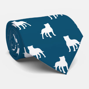 Staffordshire Bull Terrier Hund Silhouetten Muster Krawatte