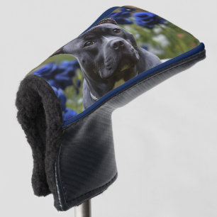 Staffordshire Bull Terrier in Blue Rose Garden, Golf Headcover
