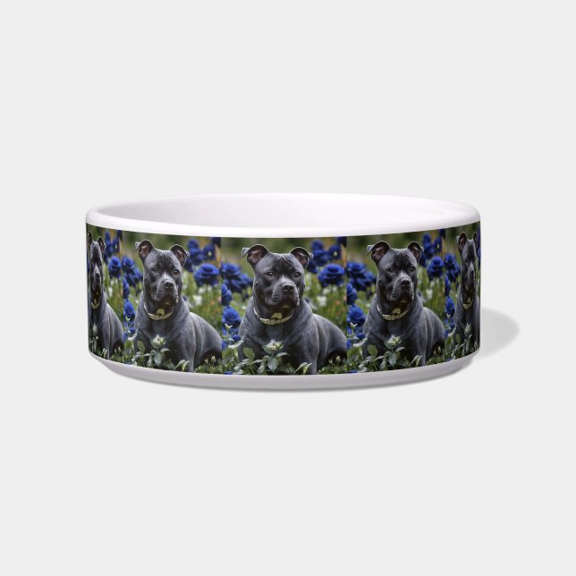 Staffordshire Bull Terrier in Blue Rose Garden, Napf (Vorderseite)