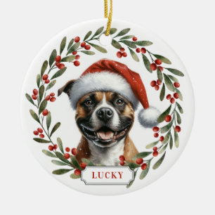 Staffordshire Bull Terrier Keramik-Kreisornament Keramik Ornament
