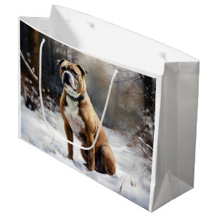 Staffordshire Bull Terrier Lass es schneien Weihna Große Geschenktüte