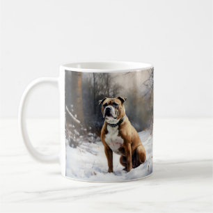 Staffordshire Bull Terrier Lass es schneien Weihna Kaffeetasse