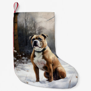 Staffordshire Bull Terrier Lass es schneien Weihna Kleiner Weihnachtsstrumpf