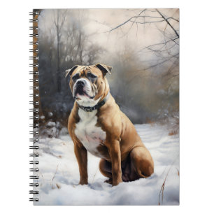 Staffordshire Bull Terrier Lass es schneien Weihna Notizblock