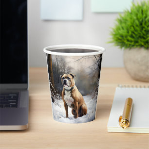 Staffordshire Bull Terrier Lass es schneien Weihna Pappbecher