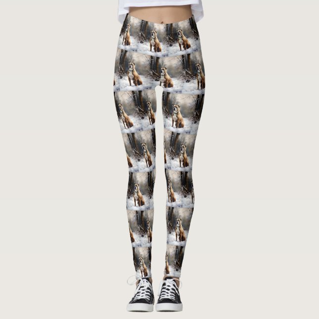 Staffordshire Bull Terrier Let It Snow Christmas Leggings (Vorderseite)