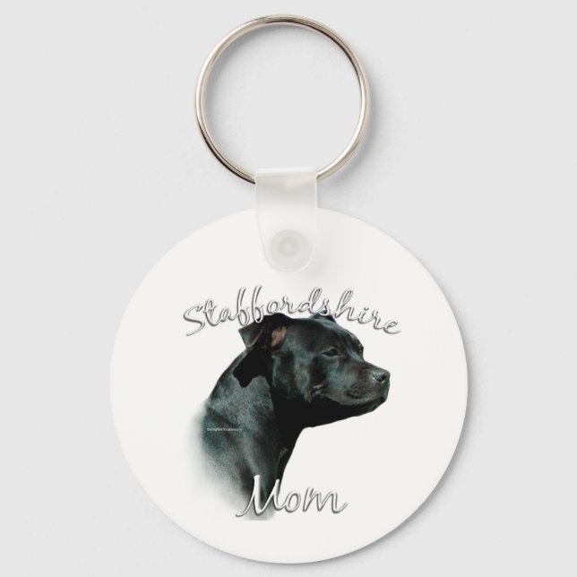 Staffordshire Bull Terrier Mama 2 Schlüsselanhänger (Vorderseite)