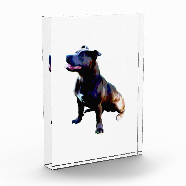 Staffordshire Bull Terrier Oil Paint, Fotoblock (Links)