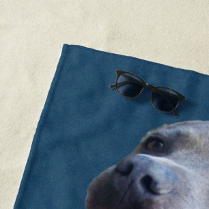 Staffordshire Bull Terrier On Denim , Beach Towel Strandtuch