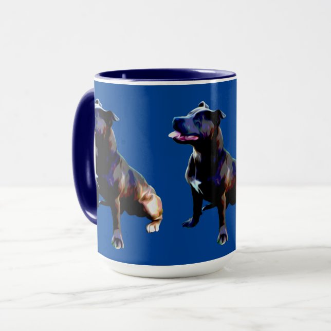 Staffordshire Bull Terrier Painted, Coffee Tasse (Vorderseite Links)