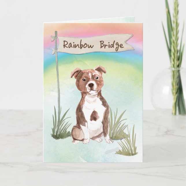 Staffordshire Bull Terrier Pet Beileid Karte (Vorderseite)